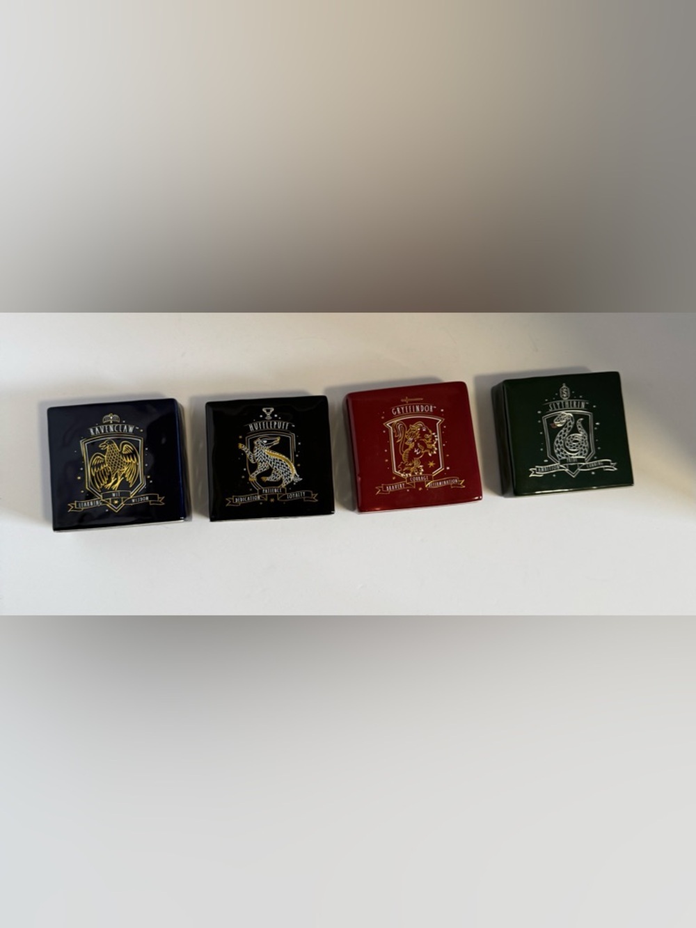 Rae Dunn Harry Potter Hogwarts House ceramic blocks 4 total